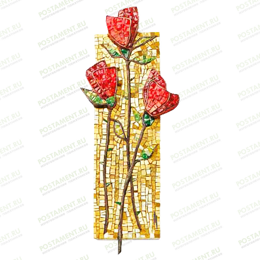 Мозаика на памятник с тюльпанами