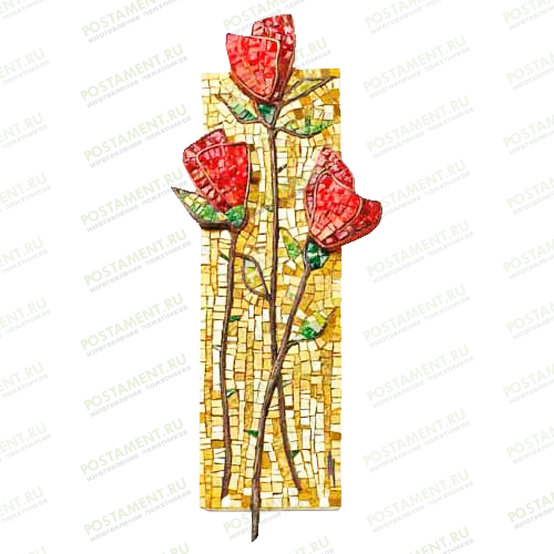 Мозаика на памятник с тюльпанами