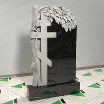 Памятник с березой и крестом № 12130