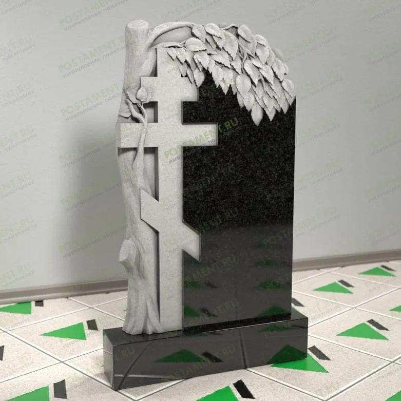 Березка с крестом на могилу из гранита 12130
