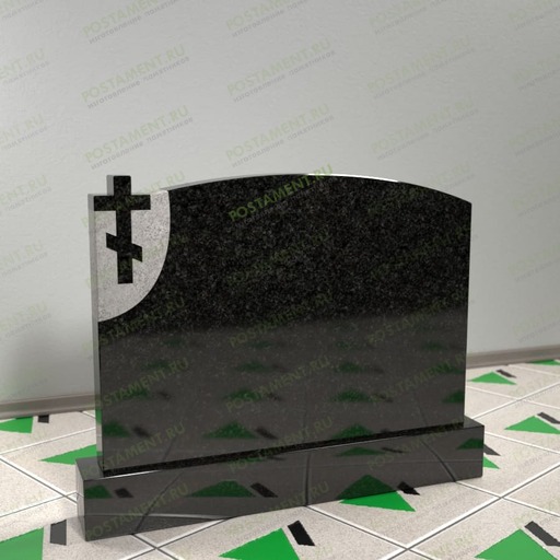 Горизонтальный памятник с крестом 15402