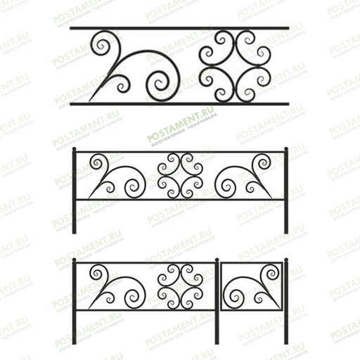 Ритуальная оградка с растительным орнаментом 31005