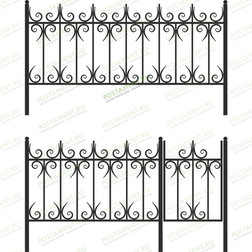 Высокая оградка на кладбище 33013