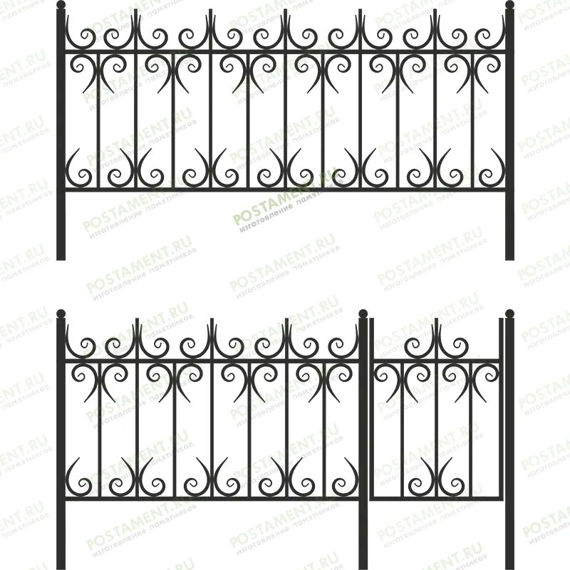 Высокая оградка на кладбище 33013