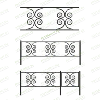 Ограда с коваными элементами 31002