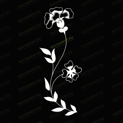 Виньетка-цветок на памятник из гранита 96027