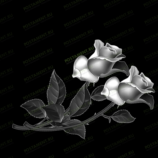 Две розы на гранитный обелиск 91016