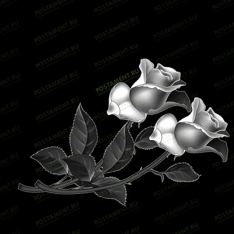 Две розы на гранитный обелиск 91016