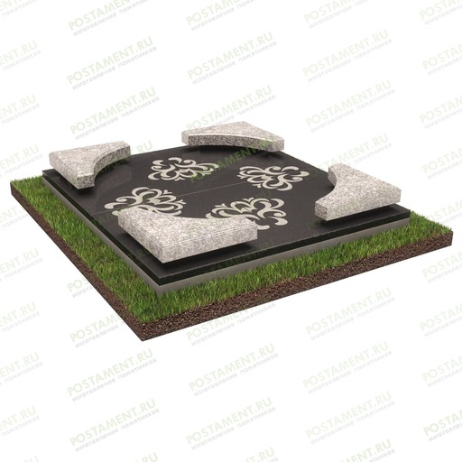 Цоколь угловой на могилу 22202