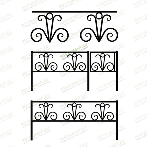 Могильное ограждение из металла 32011