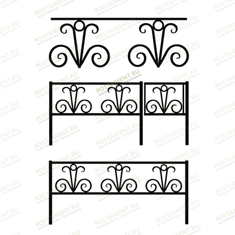 Могильное ограждение из металла 32011