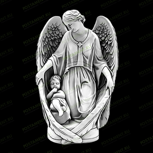 Ангел с младенцем на памятник гравировка