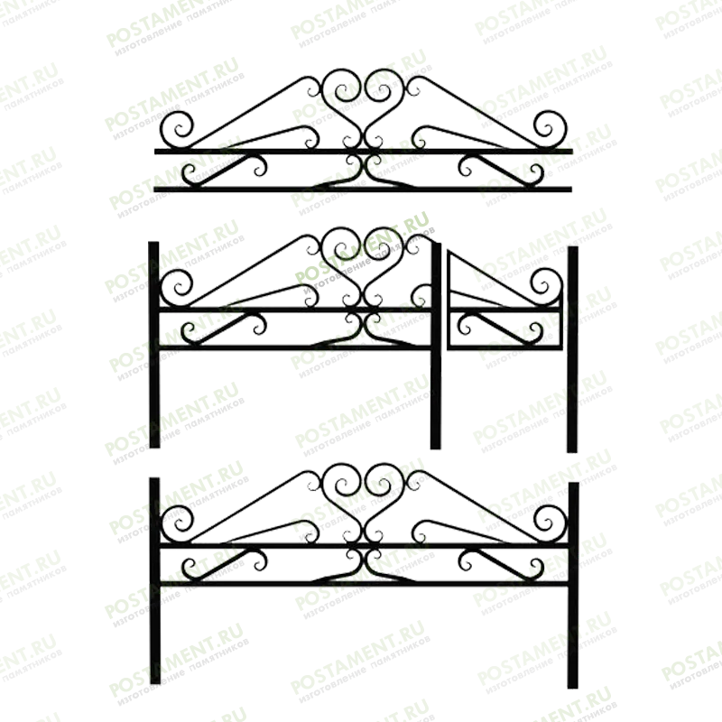 Кованая ограда на могилу 32020