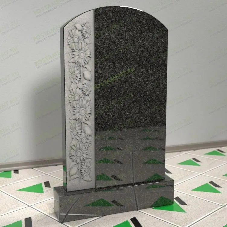 Памятник с резными цветами 12600