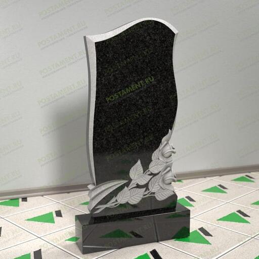 Памятник с резными розами 12508