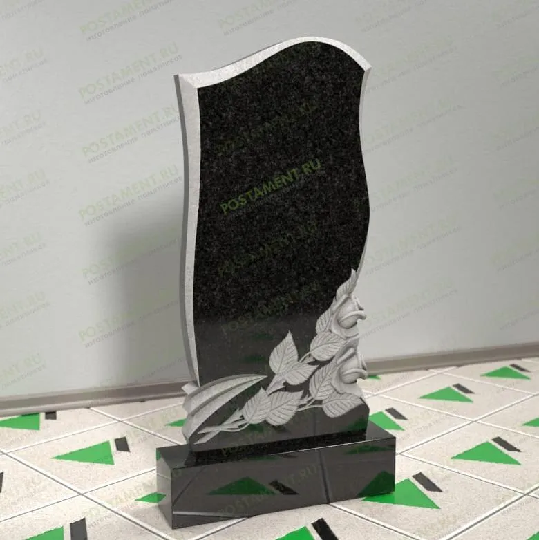 Памятник с резными розами 12508