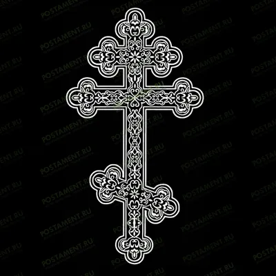Гравировка креста с орнаментом на памятник 93016