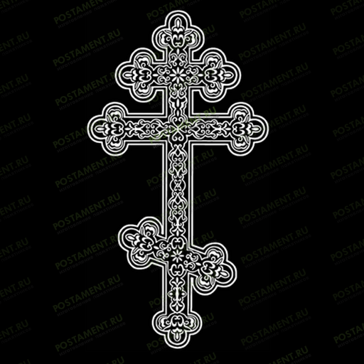 Гравировка креста с орнаментом на памятник 93016