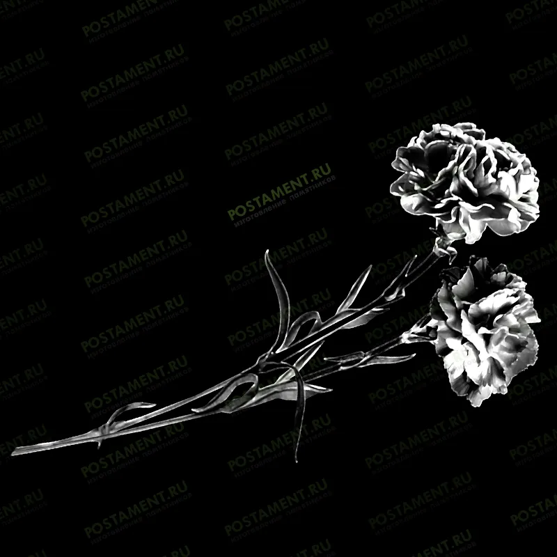 Две гвоздики на памятник на могилу 91024