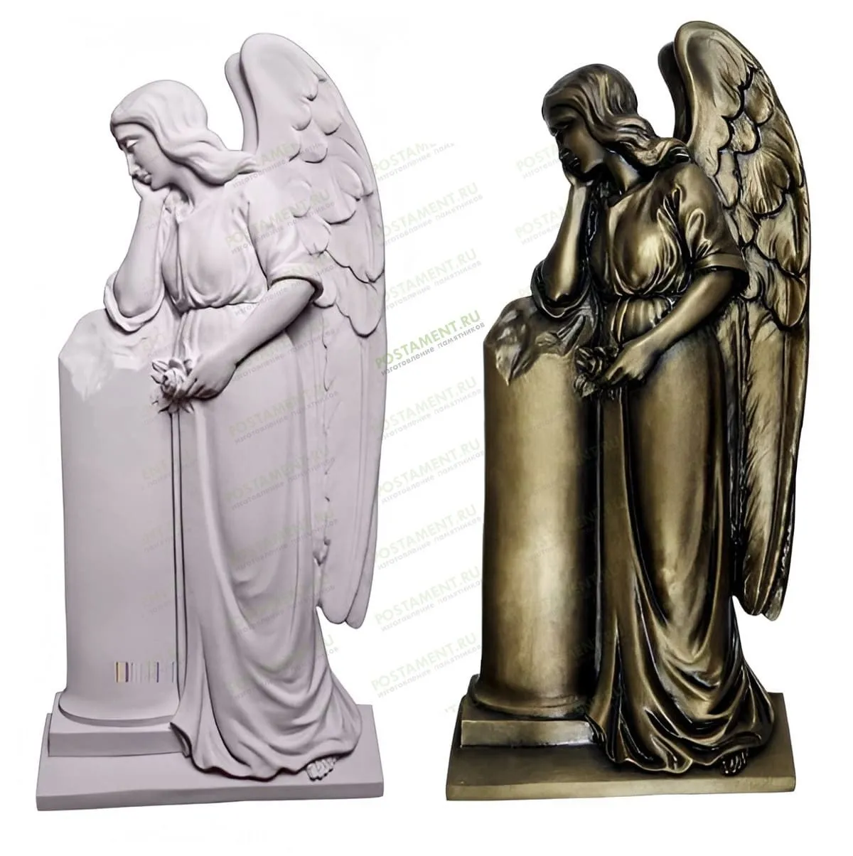 Ангел барельеф с крыльями на памятник из акрила 82232