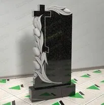 Памятник с тюльпанами и крестом № 12621