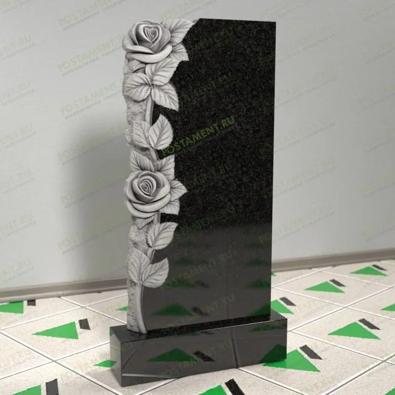 Памятник с резными розами 12581