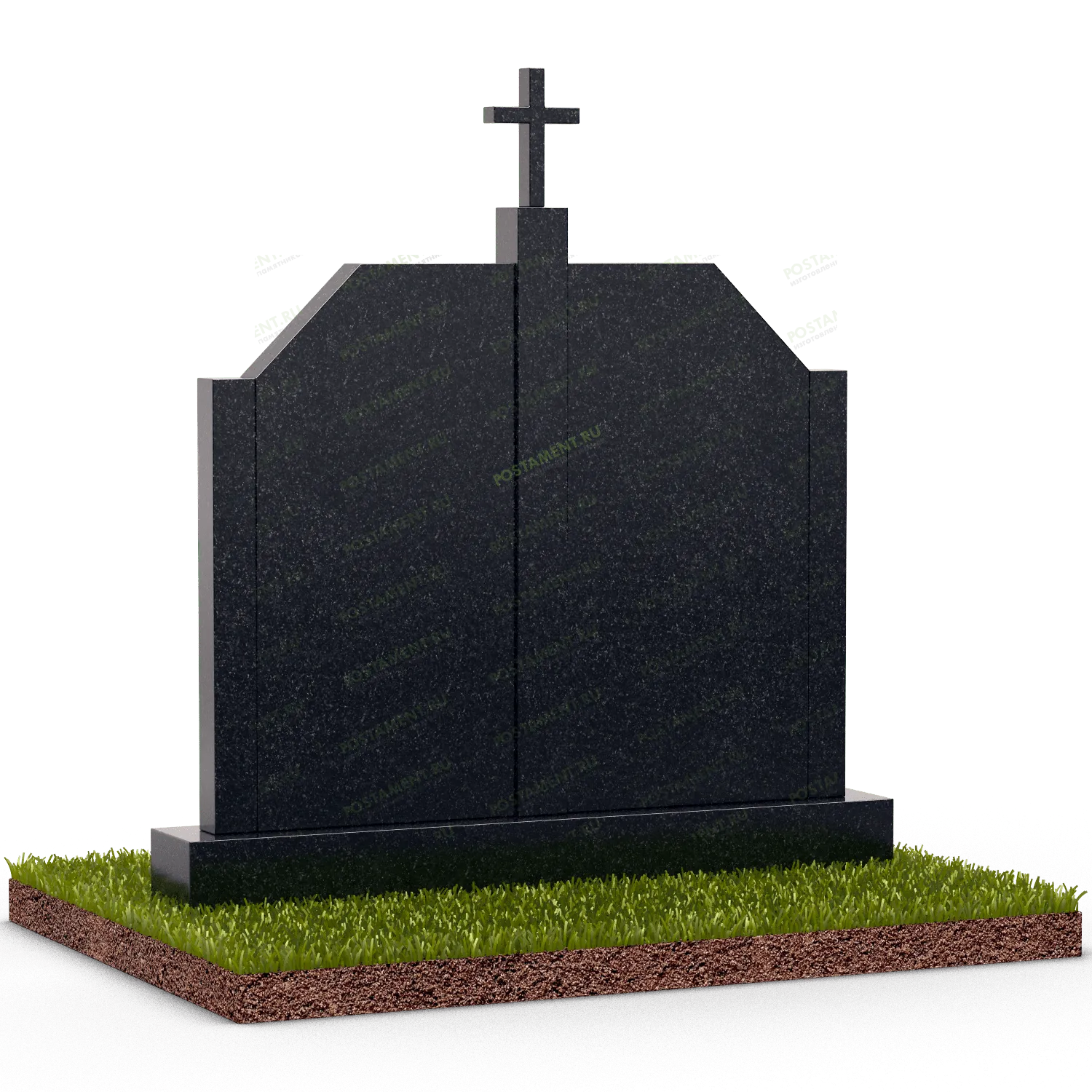 2 памятника со столбом и крестом 