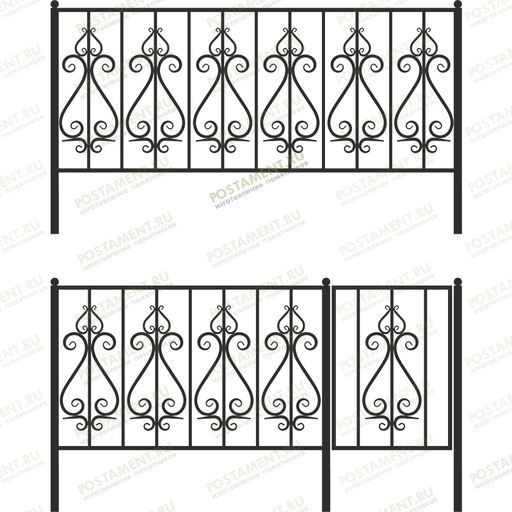 Высокая оградка могильная 33015