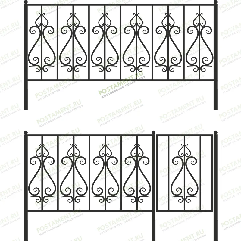 Высокая оградка могильная 33015