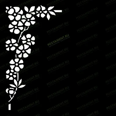 Виньетка букет цветов на памятник 96033