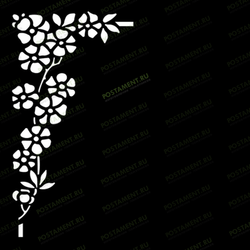 Виньетка букет цветов на памятник 96033
