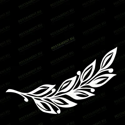 Лавровая ветвь на памятник для гравировки 95003