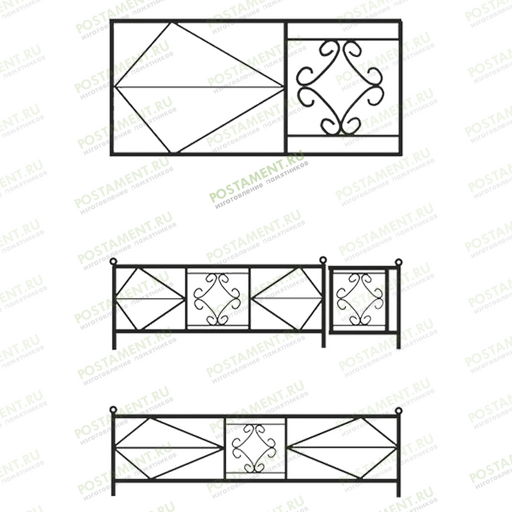 Надгробное ограждение из металла 30005