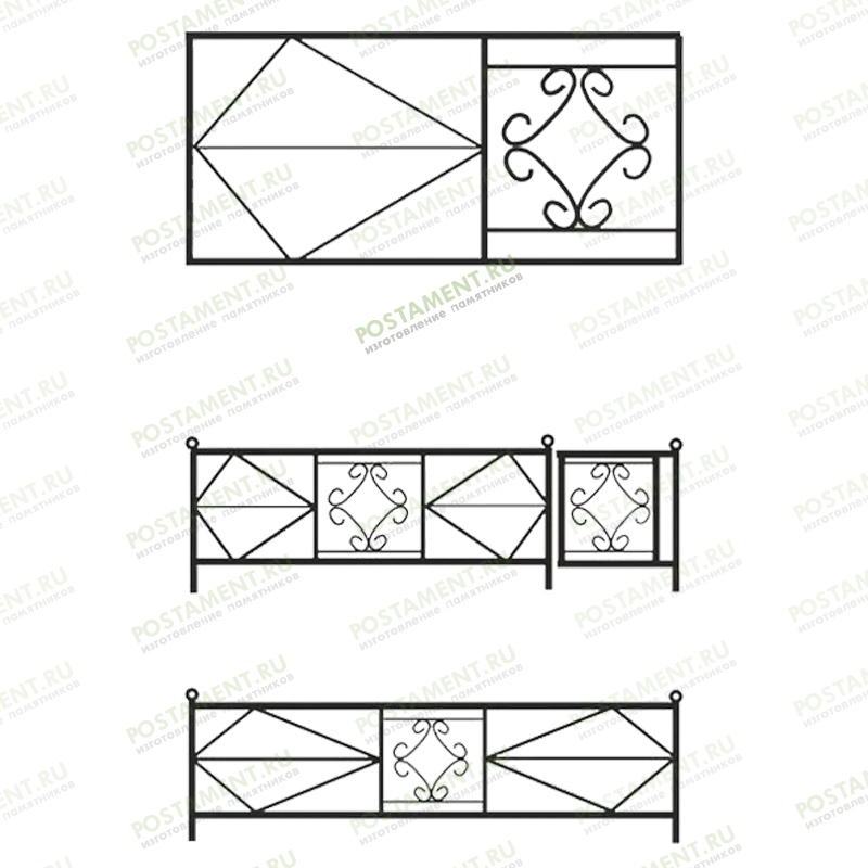 Надгробное ограждение из металла 30005