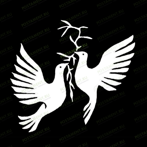  два голубя с веточкой оформление на памятник 91142
