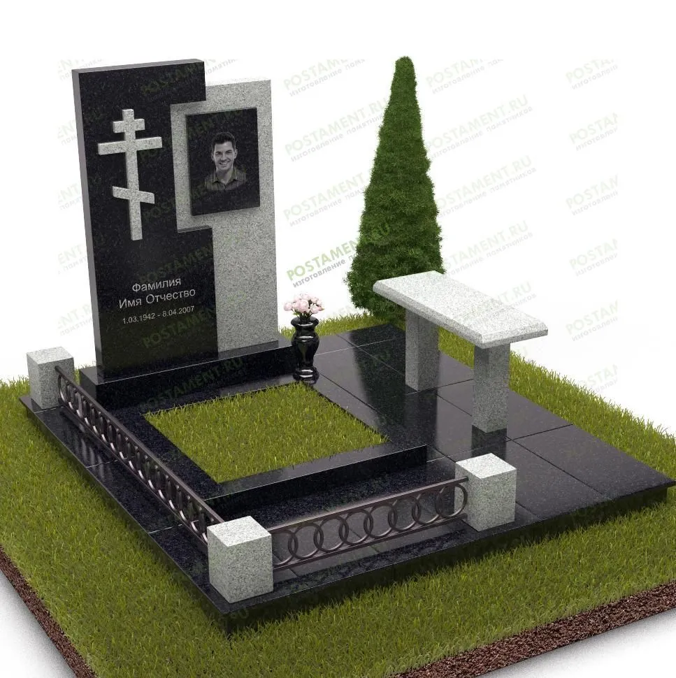 Комплекс составной из серого гранита 18845