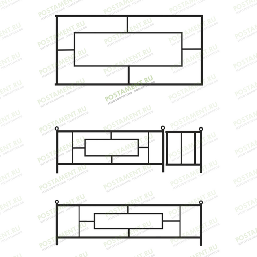Недорогая оградка с геометрическим орнаментом 30010