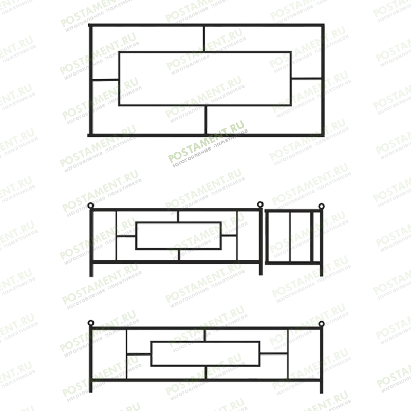 Недорогая оградка с геометрическим орнаментом 30010