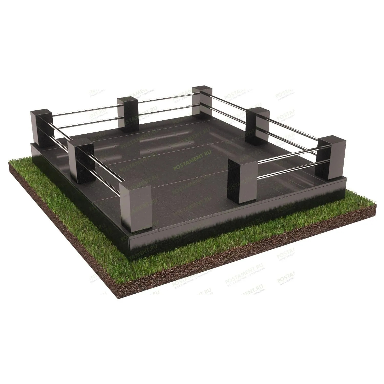 Цоколь с оградой из нержавейки 22174