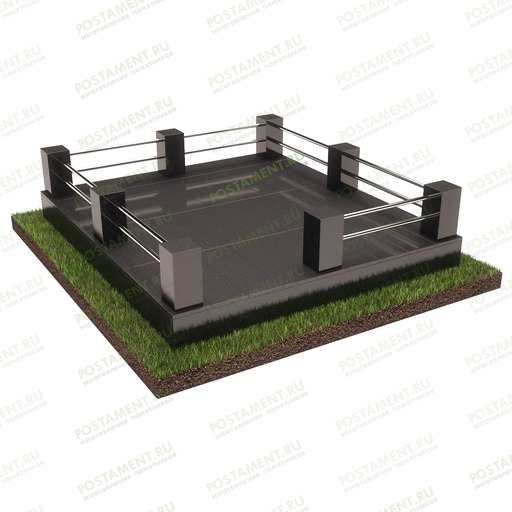 Цоколь с оградой из нержавейки 22174