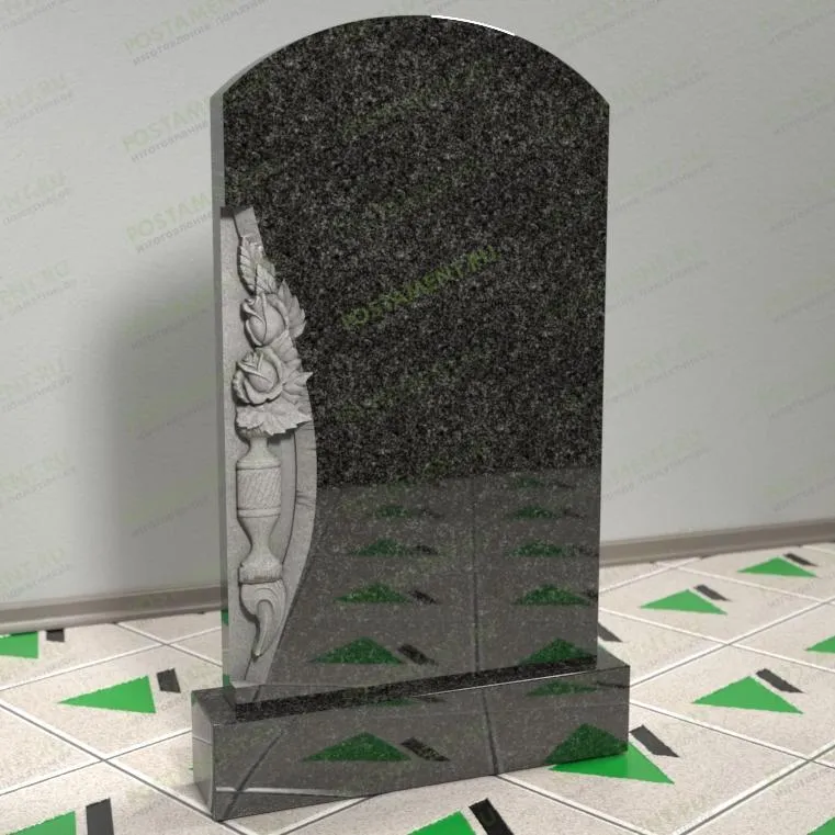 Памятник с вазой и розами 12661