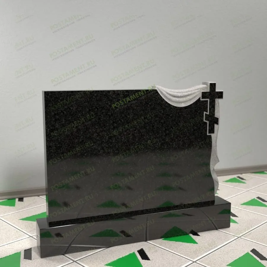 Памятник православный с крестом и драпировкой 17617