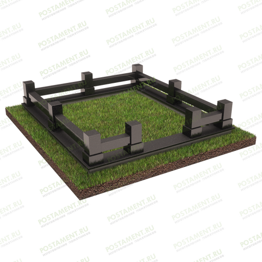 Цоколь с полосами гранитный на могилу 22109