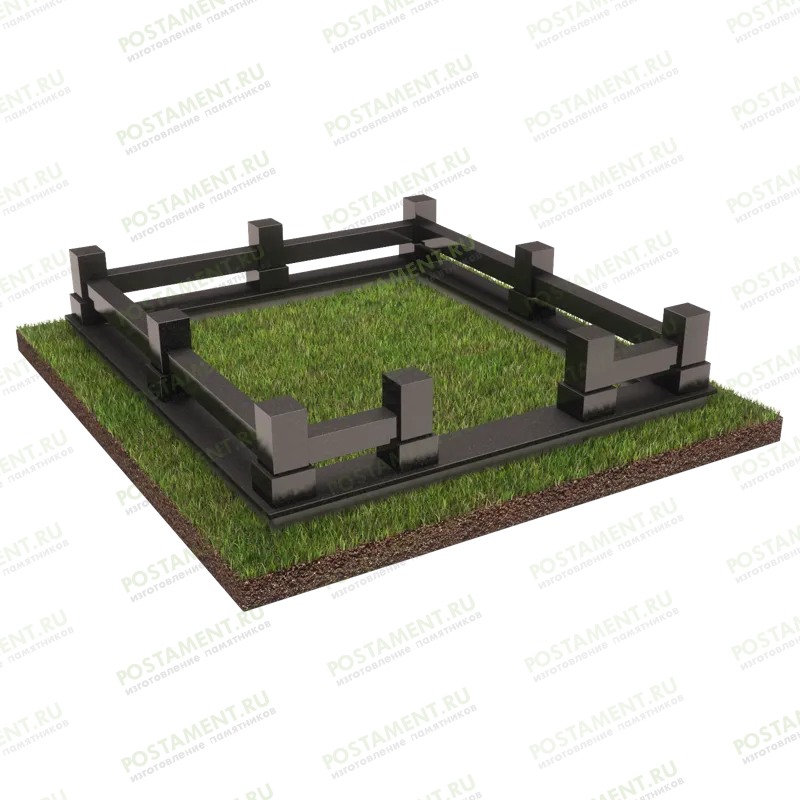 Цоколь с полосами гранитный на могилу 22109