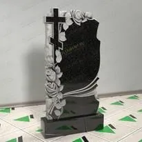 Памятник с розами и крестом № 12629