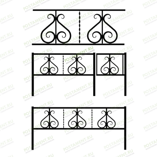 Простая оградка на кладбище 32016