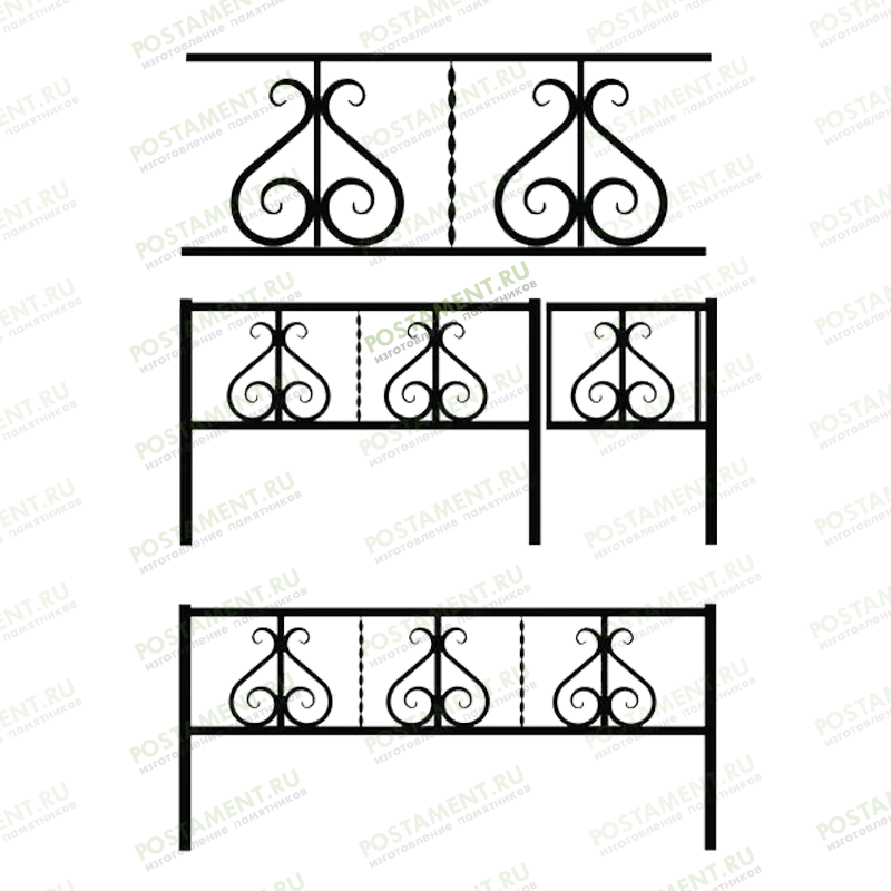 Простая оградка на кладбище 32016