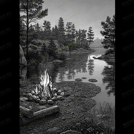 Костер на памятник гравировка 99027