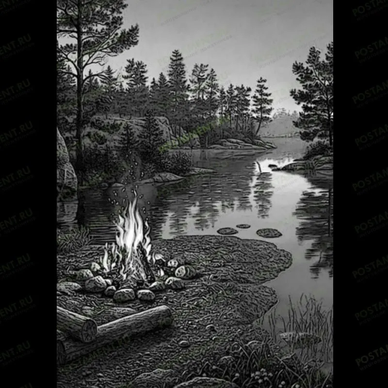 Костер на памятник гравировка 99027