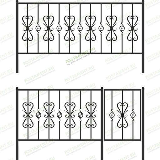 Высокое ограждение на могилу 33016
